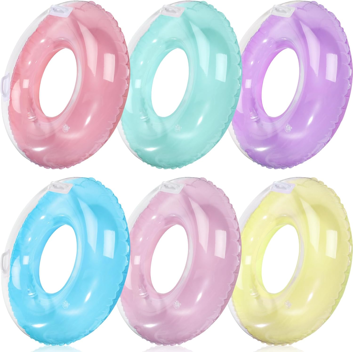 Pool Float Ring Inflatable - 6개입 33인치 어린이 및 성인용 마카롱