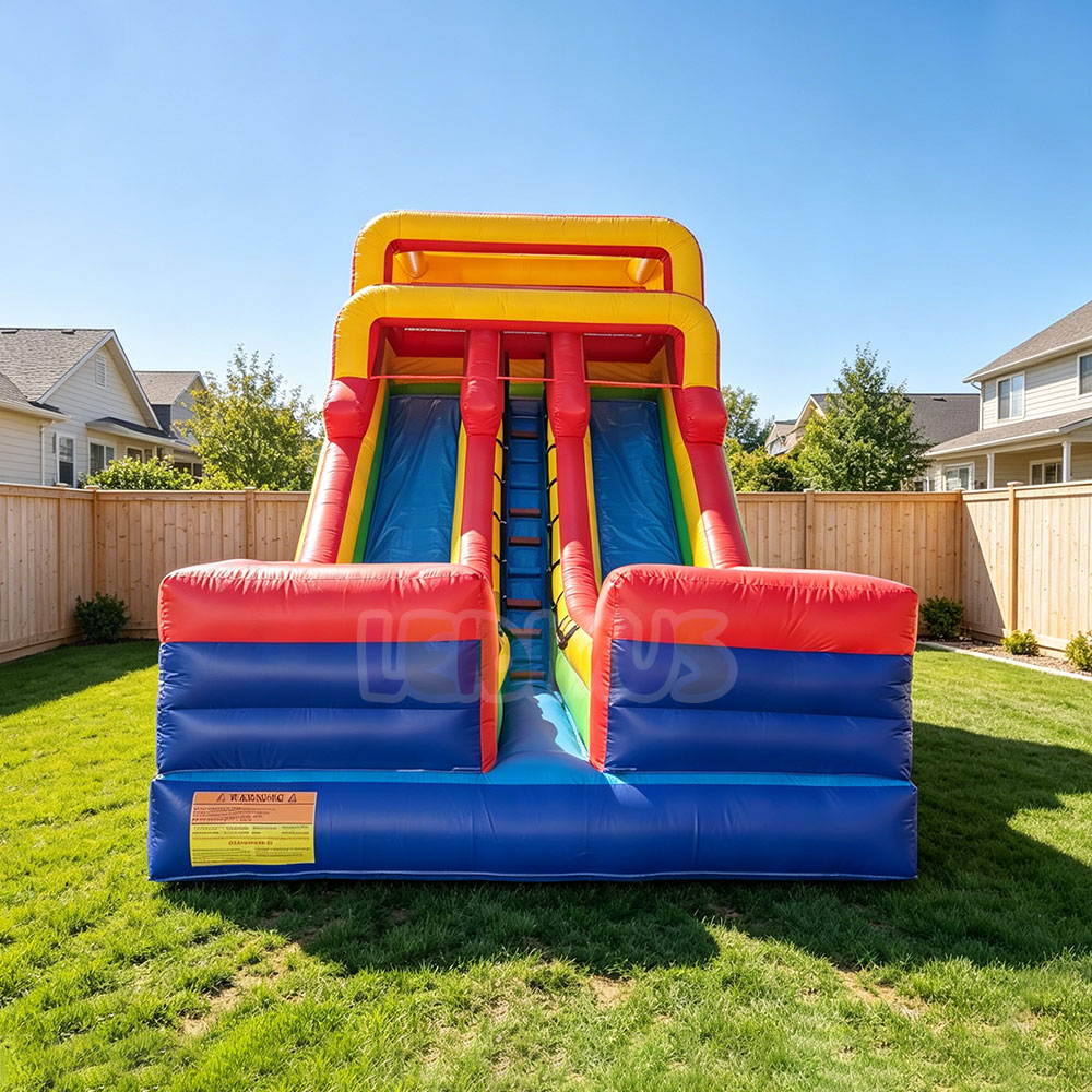 Water Slide Inflatable - 빨간색과 파란색이 조화된 야외용 어린이 워터파크,