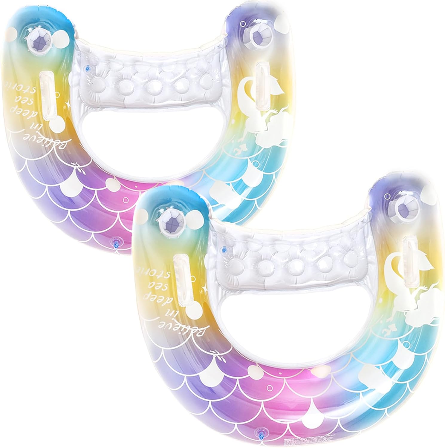 Pool Float Ring Inflatable - 2개 인어 모양 수영 튜브 -