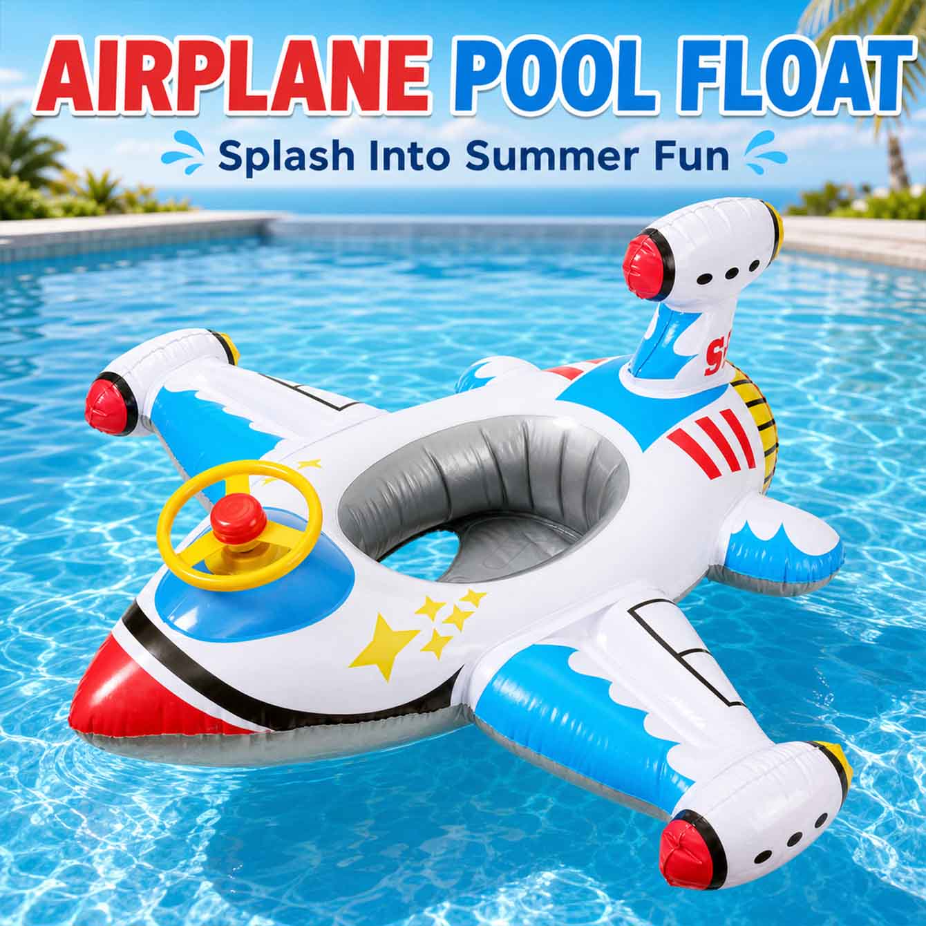 Pool Float Ring Inflatable - 1PC 비행기 모양 수영 튜브, 풍선형