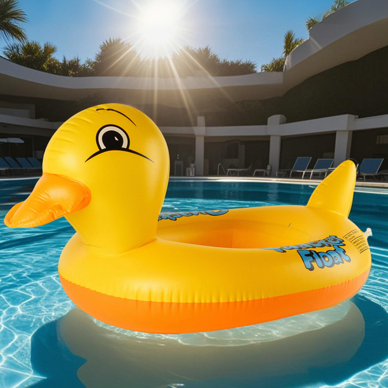 Pool Float Ring Inflatable - 1PC 오리 모양의 두꺼운 풍선 겨드랑이