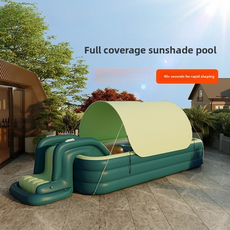 Water Slide Inflatable - 슬라이드와 캐노피가 있는 풍선형 어린이 수영장