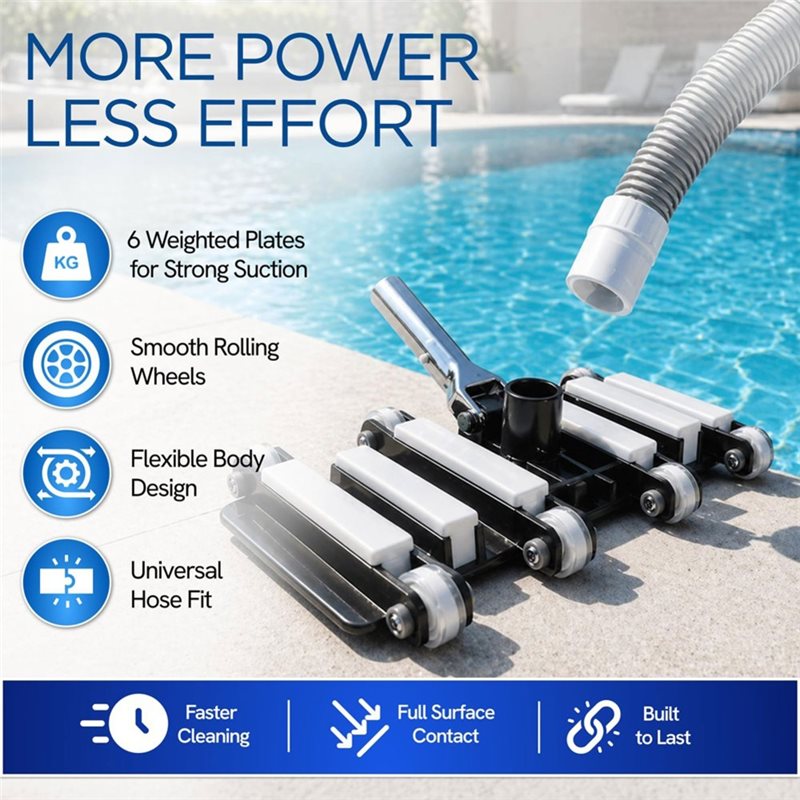 Pool Vacuum Manual - A64T 수동 수영장 청소기 헤드, 49x19cm
