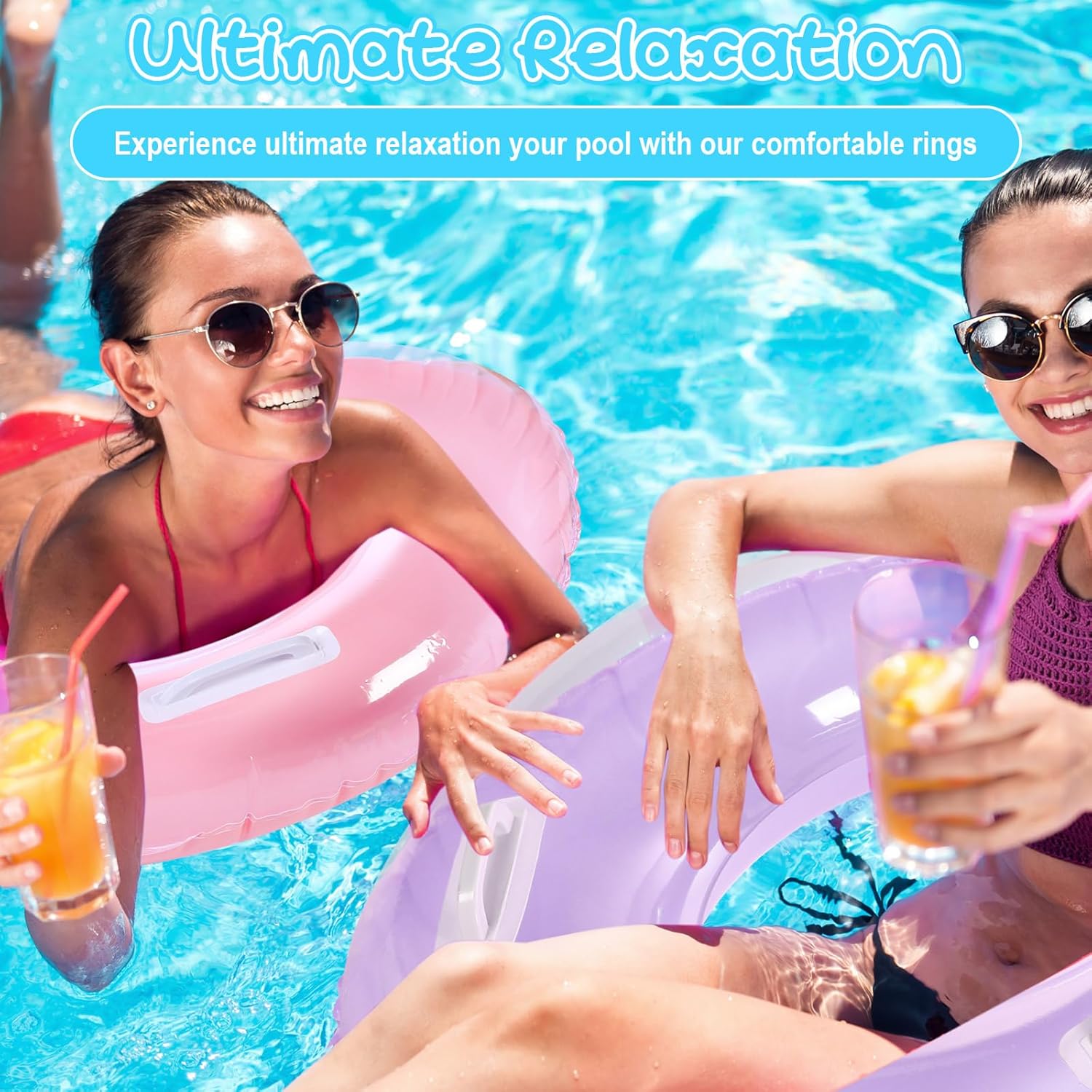 6개입 33인치 어린이 및 성인용 마카롱 튜브형 손잡이 - Pool Float Ring Inflatable 리뷰 및 가격