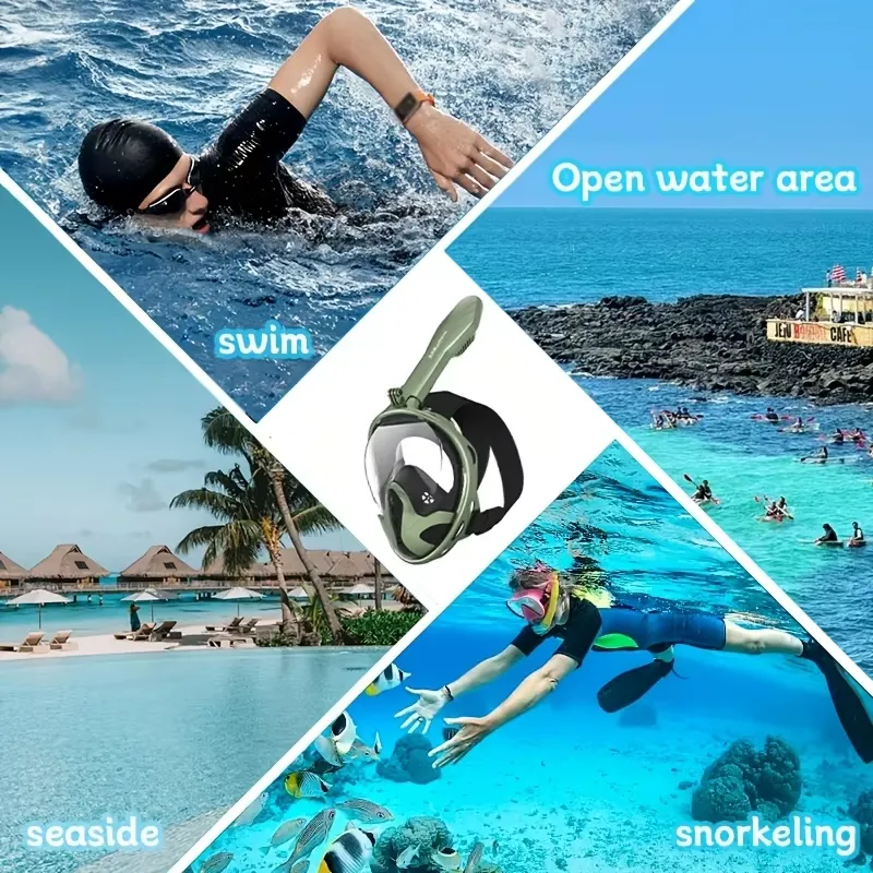 성인용 풀페이스 스노클 마스크 180 °   파노라마  - Snorkel Mask Full Face 리뷰 및 가격
