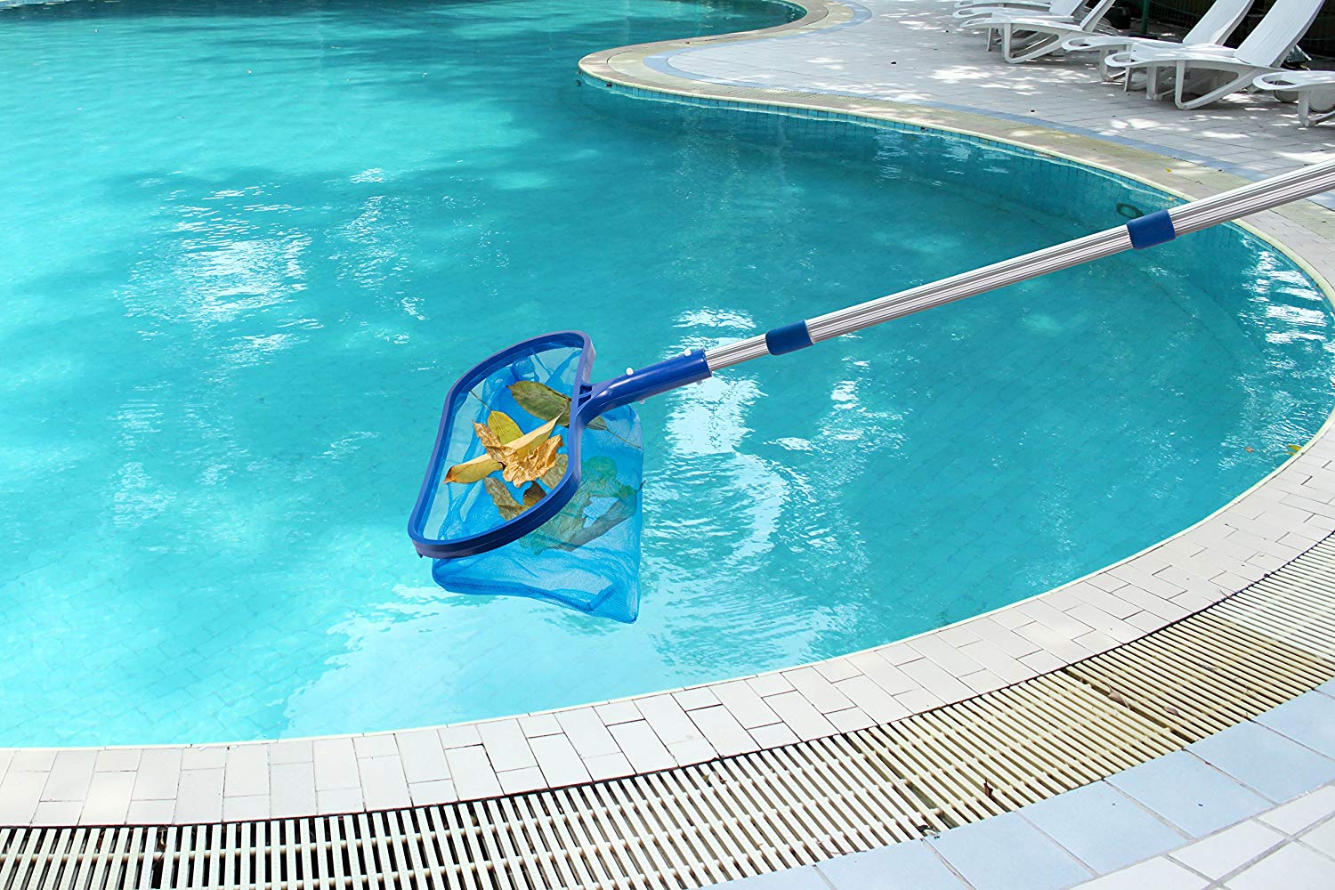 새로운 수영장 잎 청소망 스키머+텔레스코픽 폴 탈부착  - Pool Skimmer Net 리뷰 및 가격