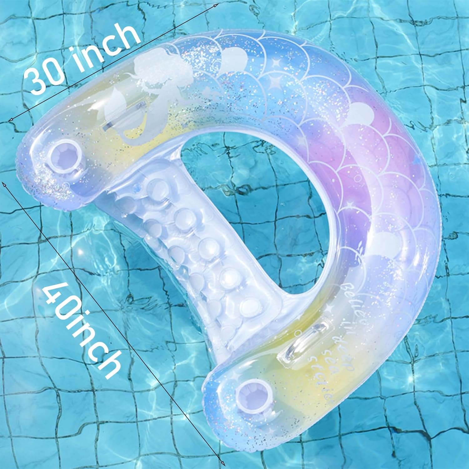2개 인어 모양 수영 튜브 - 성인용 30인치 풍선 수 - Pool Float Ring Inflatable 리뷰 및 가격