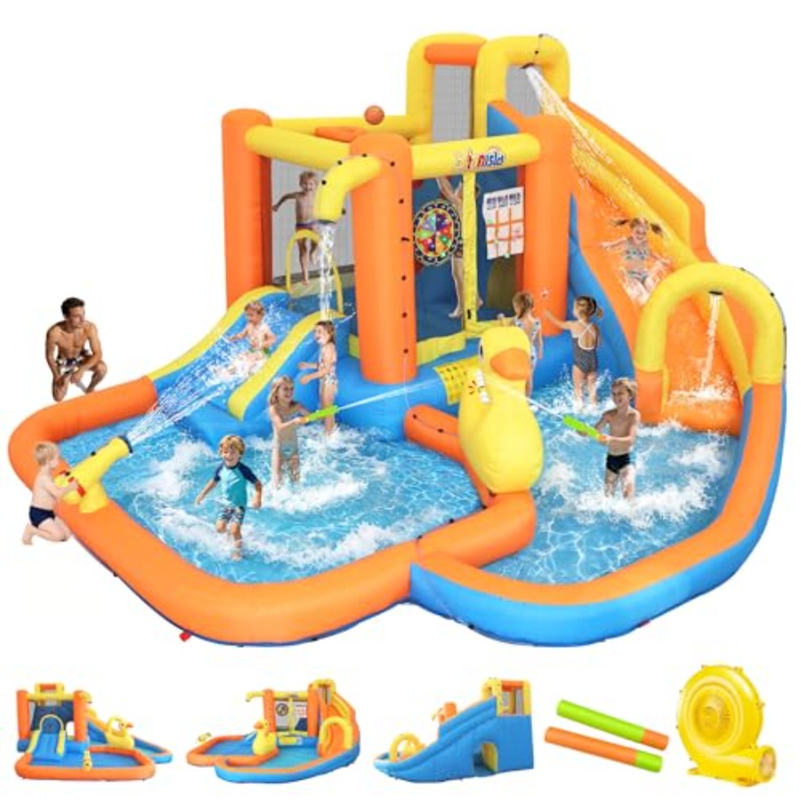 3~10세 어린이용 뒷마당 풍선형 워터파크: PVC 블 - Water Slide Inflatable 리뷰 및 가격