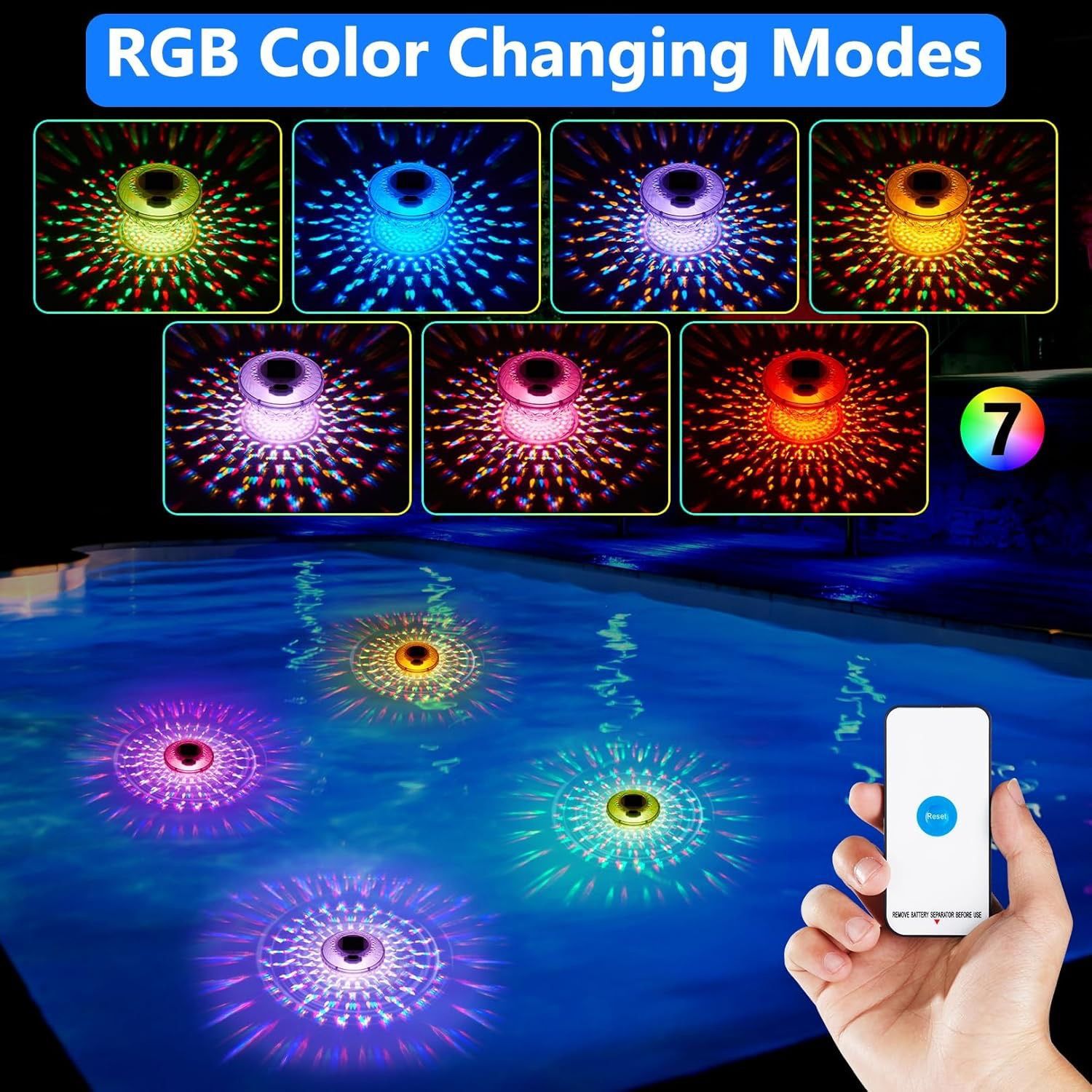 리모컨으로 조종하는 태양광 충전식 수영장 조명 RGB  - Pool Light Solar Rechargeable 리뷰 및 가격