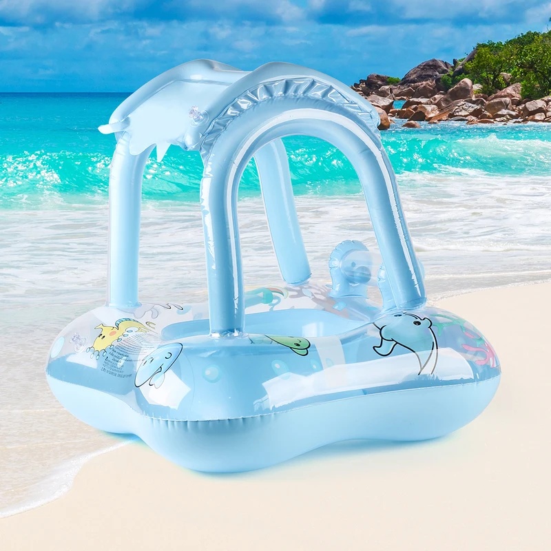 햇빛 가리개가 달린 에어 매트형 수영장 라운저, 여름  - Pool Float Ring Inflatable 리뷰 및 가격