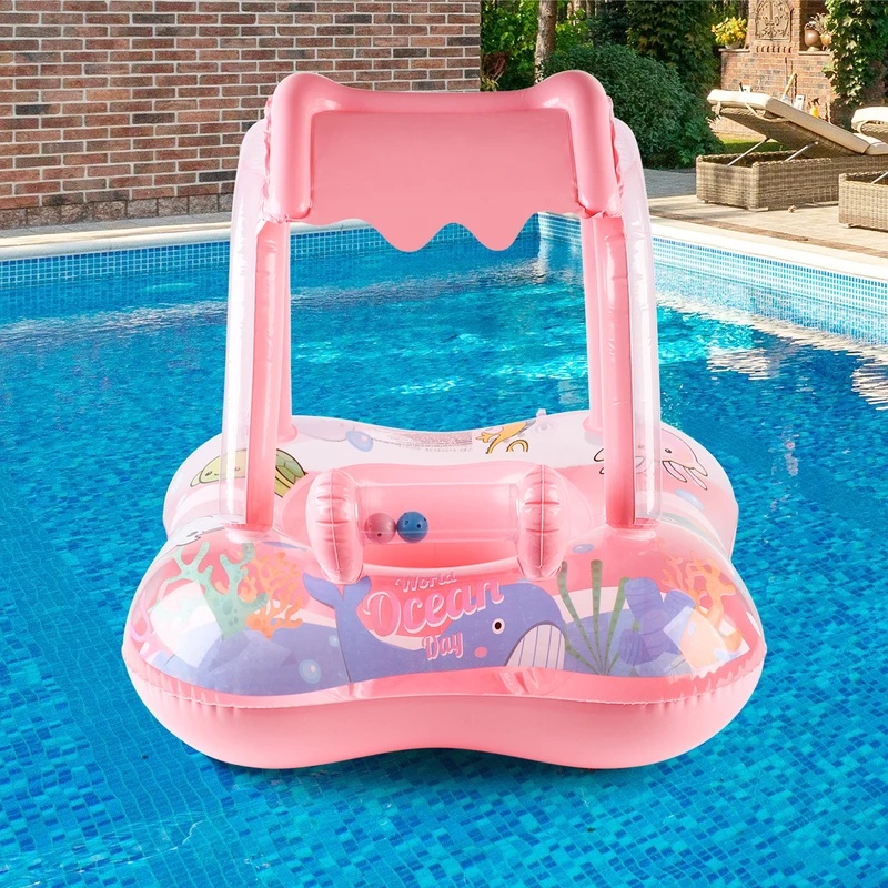 햇빛 가리개가 달린 에어 매트형 수영장 라운저, 여름  - Pool Float Ring Inflatable 리뷰 및 가격