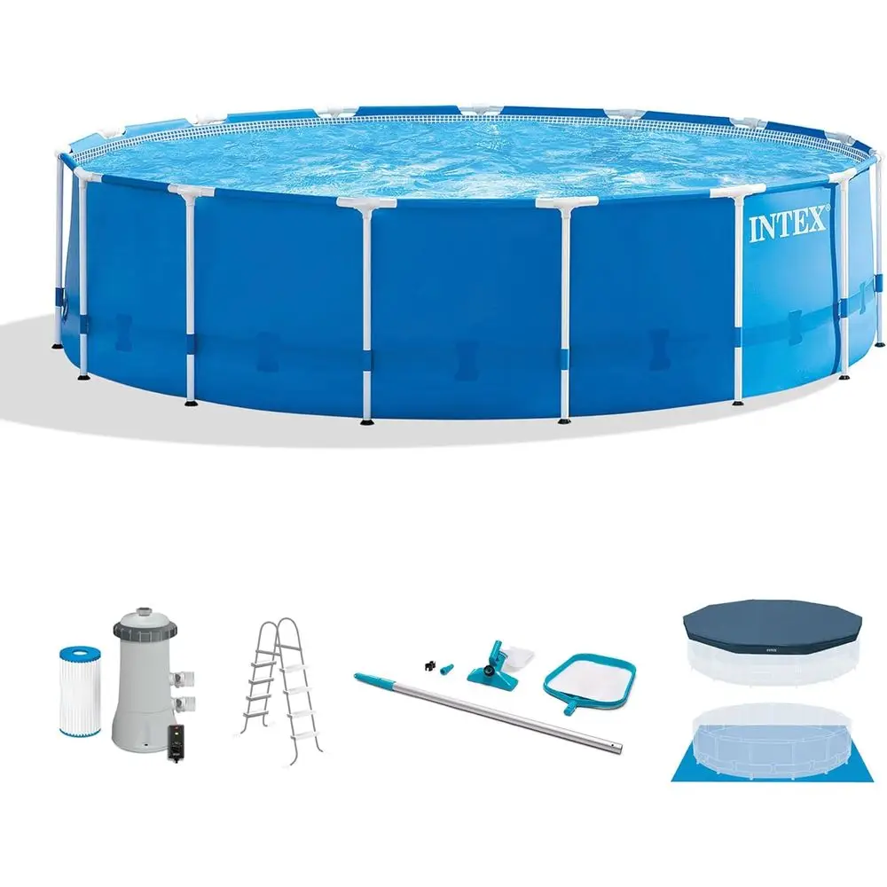 15피트 x 48피트 원형 지상 수영장 세트 (필터 펌 - Pool Ladder Above Ground 리뷰 및 가격