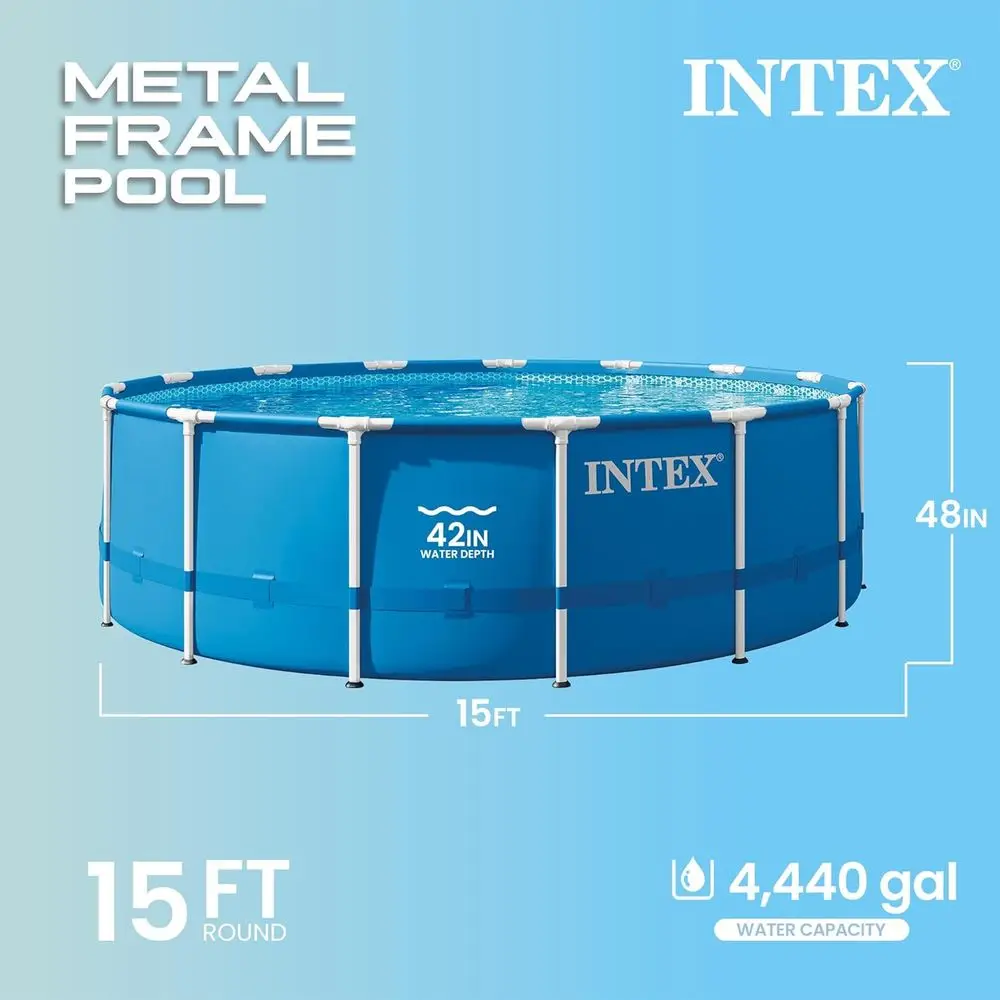 15피트 x 48피트 원형 지상 수영장 세트 (필터 펌 - Pool Ladder Above Ground 리뷰 및 가격